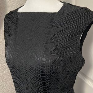 NWOT! NYE Dress! Debbie Shuchat Snakeskin Print Sheath Midi GORGEOUS 4